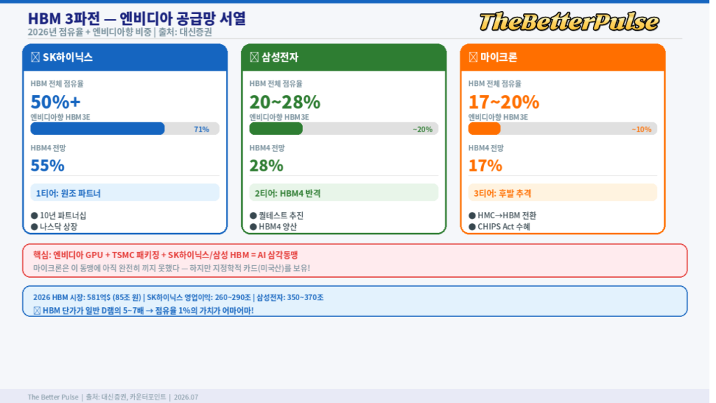 HBM 전쟁 3파전-엔비디아 공급망 서열
