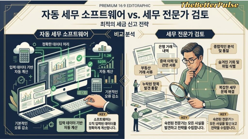 자동세무소프트웨어와 세무전문가의 검토