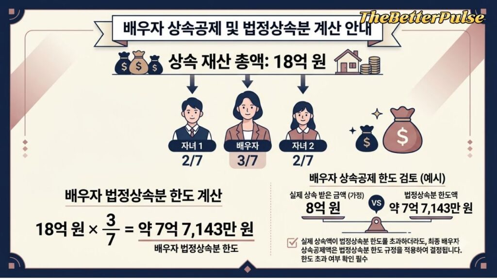 배우자 상속공제 및 법정 상속분 계산 안내
