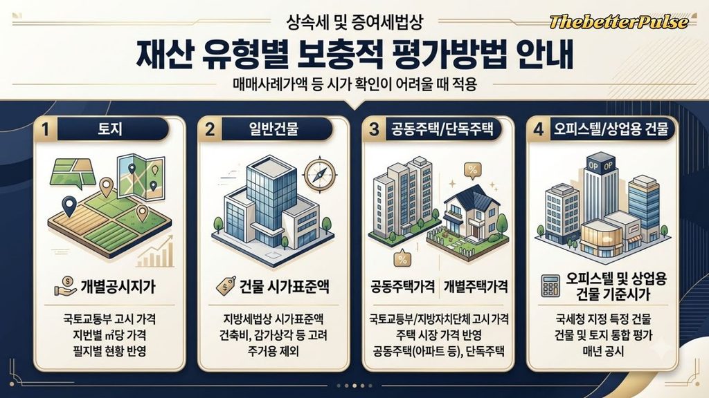 부동산 상속세 토지·건물·아파트 평가방법 한눈에 보기