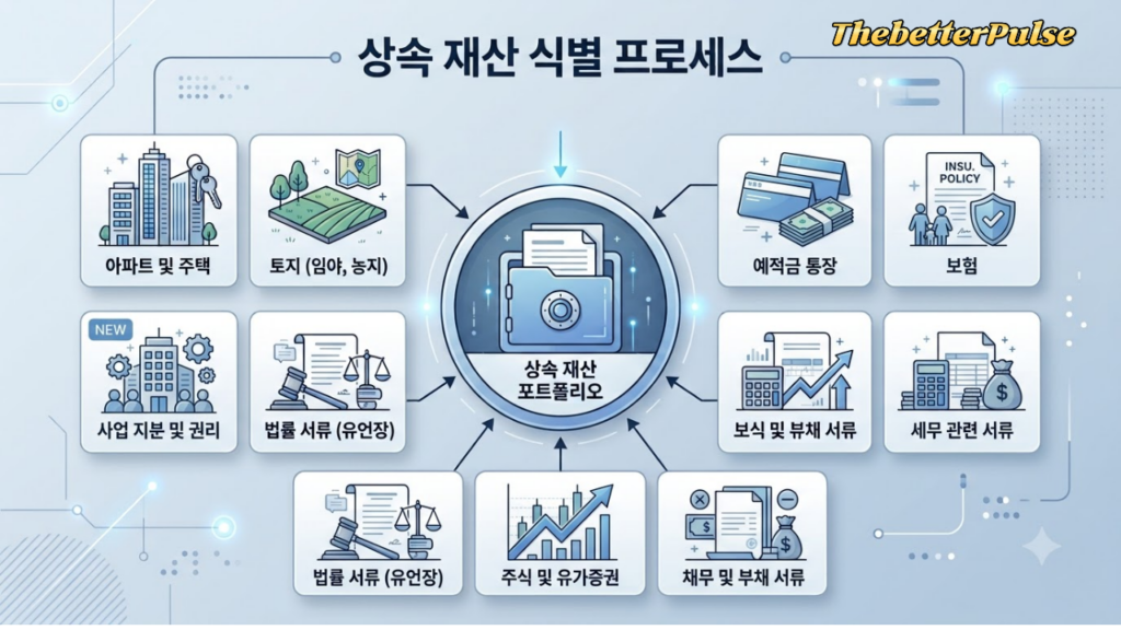 상속재산 식별 프로세스 인포그래픽