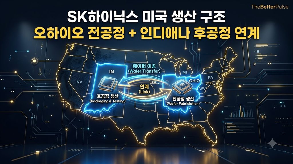 SK하이닉스 미국 생산 — 오하이오·인디애나 연계 HBM 생산망 구조
