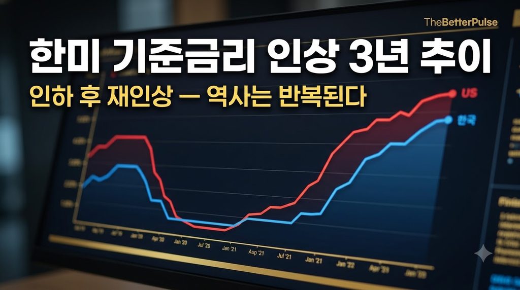 한미 기준금리 인상 3년 추이 — 2024년 인하 후 2026년 재인상 흐름 차트