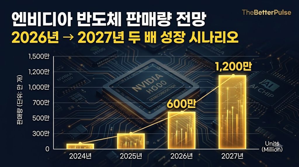 엔비디아 반도체 판매량 2배 전망 — 2027년 성장 시나리오 차트
