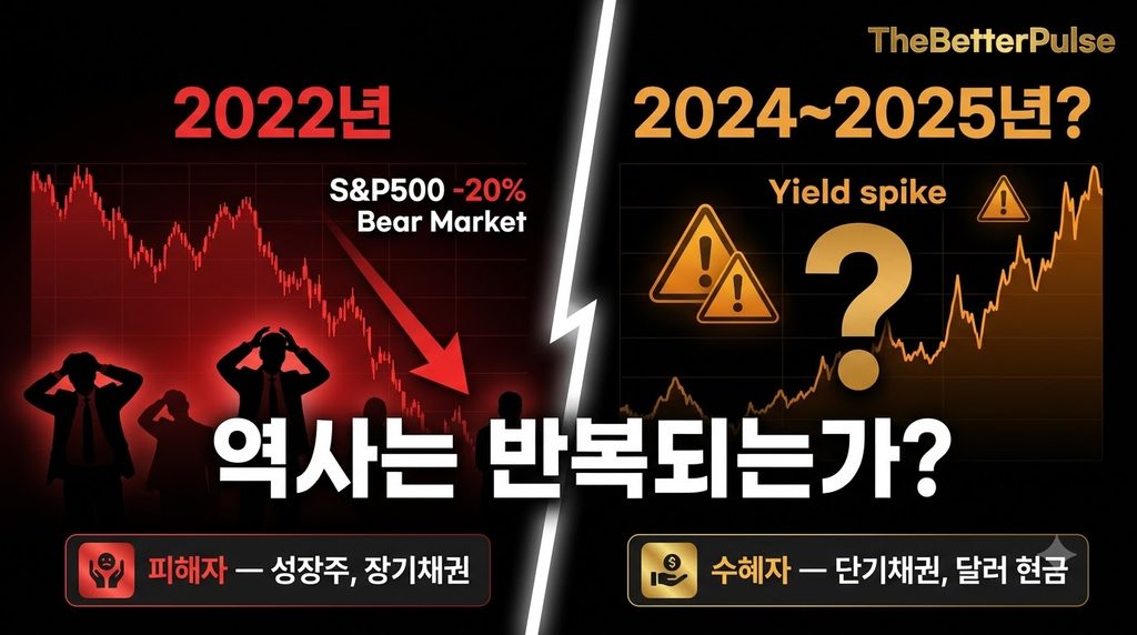 미국 국채금리 위기 2022년과 현재 비교 차트
