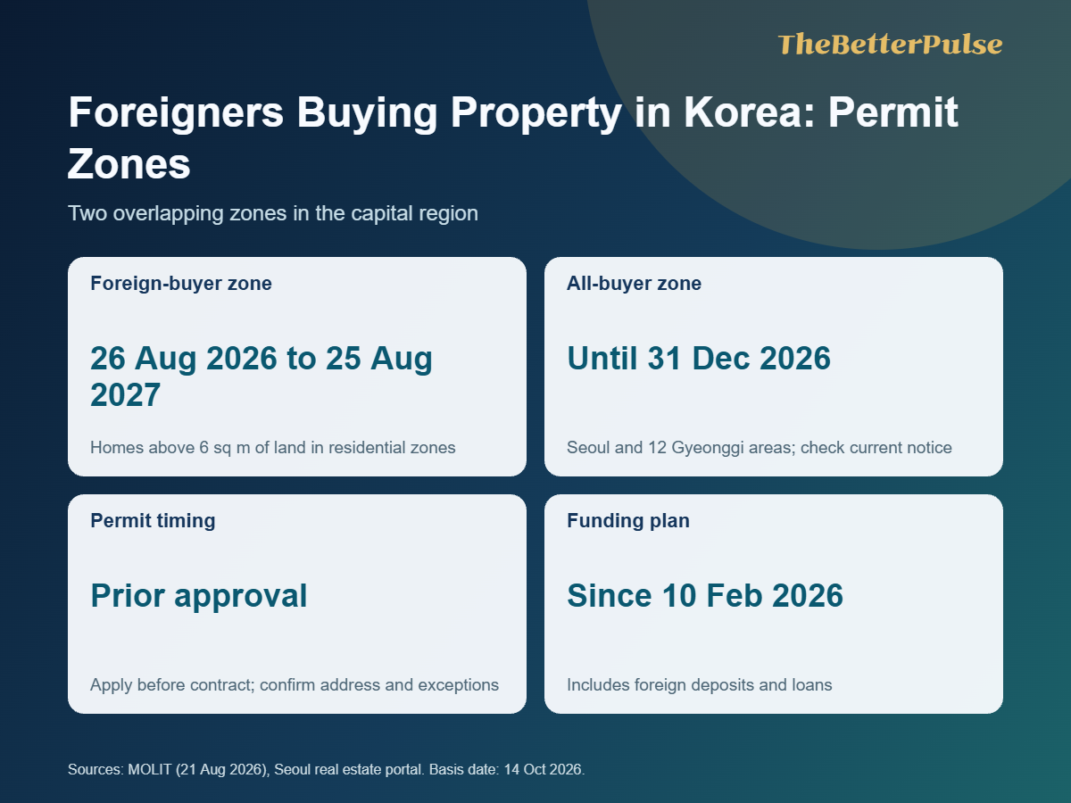 Diagram explaining the two permit zones that affect Foreigners Buying Property in Korea in Seoul and the capital region